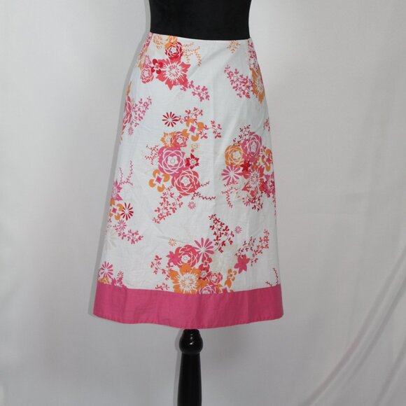 Pendleton Floral Skirt with Pink Hemline Size 16 - Picture 6 of 7